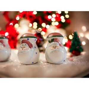 Christmas Salt & Pepper Shaker Set Hermitage Pottery Limited Edition Pre-owned
